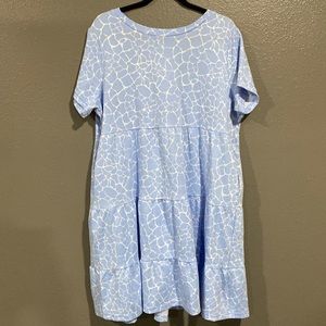 LOFT Giraffe Print Tiered Dress XL